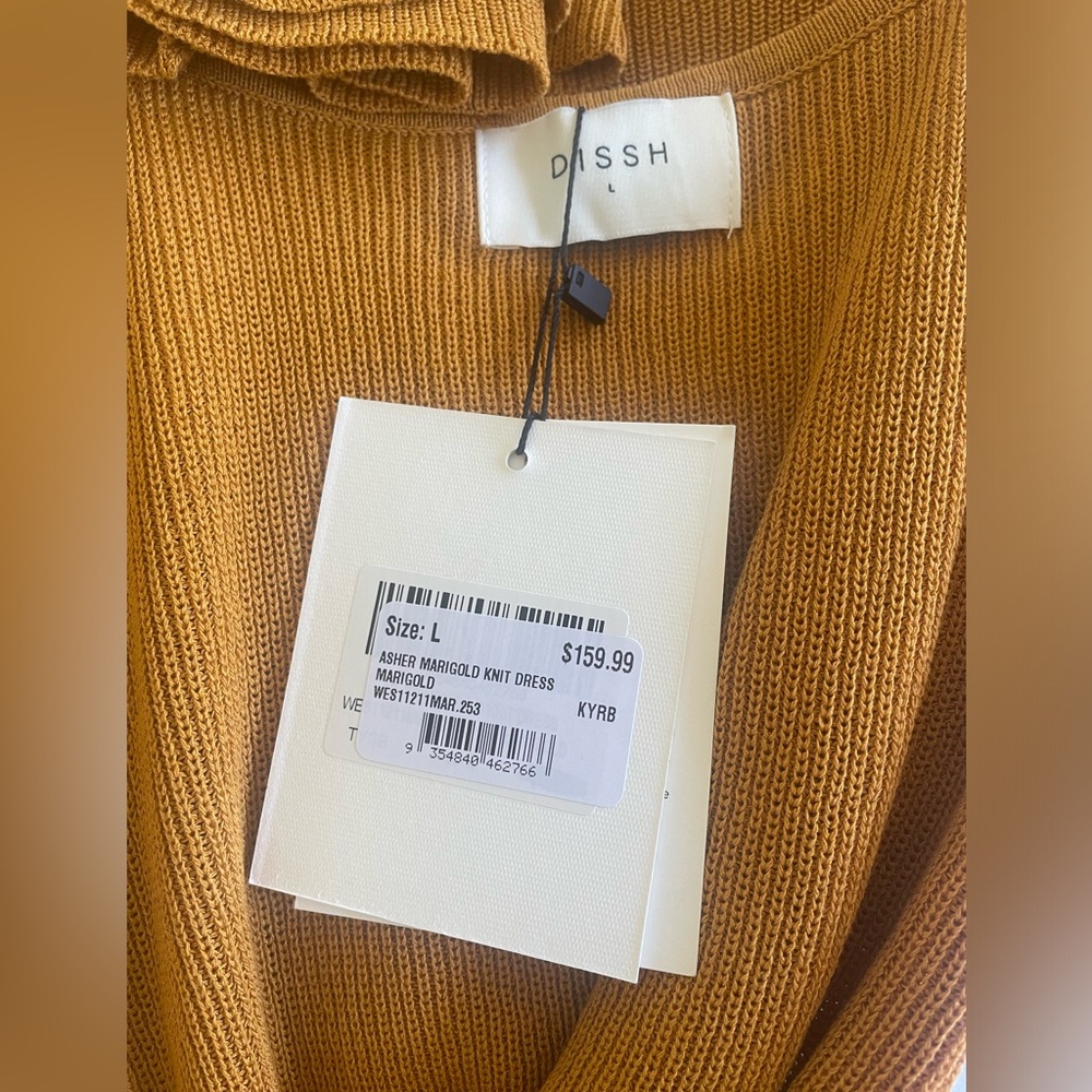 DISHH Asher Knit Dress in Marigold, Large - Picture 3 of 3